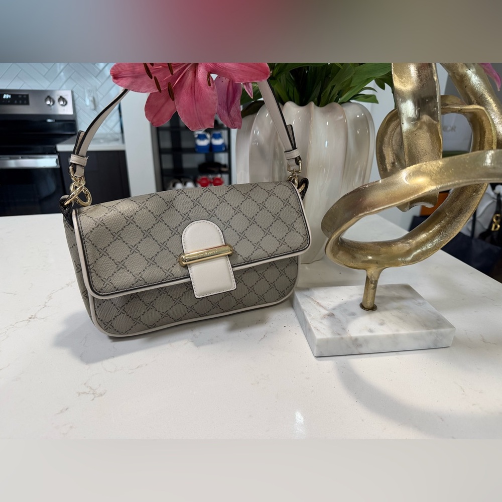 Nine West Grey Leather Shoulder Bag – Authentic | Real Leather Purse